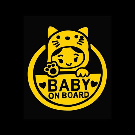 Gula 4-pakning bilklistremerker, Baby om bord-klistremerke Bilklistremerke Reflekterende Dekaler Personlige Varseldekaler