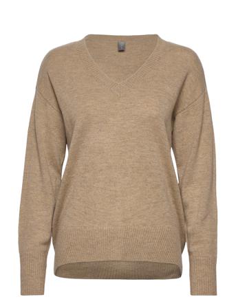 Cuallida Vneck Puillover Beige Culture