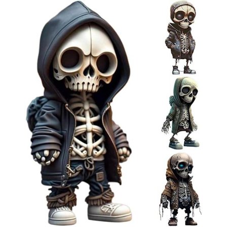 Halloween Dekor | Kule Skjelettfigurer | Kul Kontorinnredning | Halloween Skjelettdukke Resin Alien Dekor | Halloween Ornamenter Dekor Søt Sta