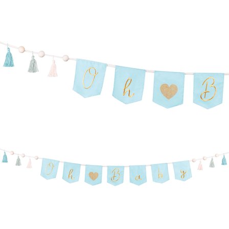 Oh Baby Stoffgirlander med Dusker Lyseblå