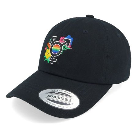 Iconic - Svart unconstructed Keps - Happy Hbtq Black Dad Cap @ Hatstore