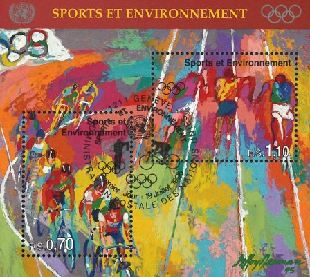 FN Geneve - Olympiske lege - Stemplet miniark