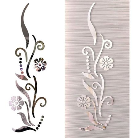 3D Blomst Speil Veggklistremerke for Soverom Stue Sofa Bakteppe TV Veggbakgrunn, 3D Avtakbar Akryl Veggdekor Klistremerke for Hjemmedekorasjon (S