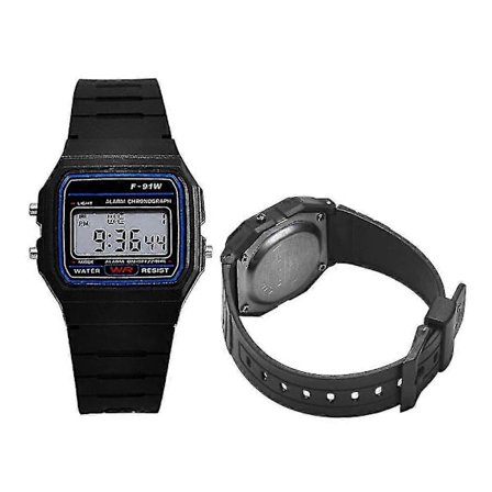 Luksus Klassisk Digital Ur F-91W Unisex Retro Vintage Sport LED Vandtæt