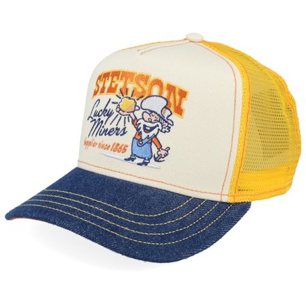 Stetson - White trucker Czapka Z Daszkiem - Kids Lucky Miners Denim Blue/Off White/Blue Trucker @ Hatstore