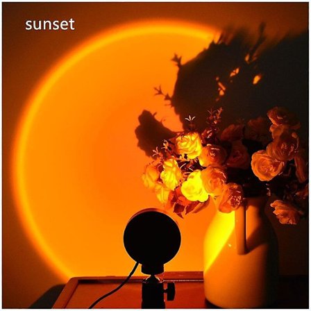Nattelys solnedgang lampe usb regnbue led lamper hjem soveværelse baggrund vægdekoration belysning(Solnedgang)