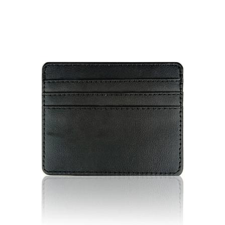 Ultra-tynd Læder Mini Tegnebog Slank Bank Kreditkort Holder Mænds Forretning Lille ID Etui Til Kvinder Pung 4 Slots Kort Holder black