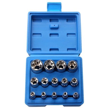 14-delars E-stjärna E4 - E24 Hylsnyckelsats, 6-punkts E