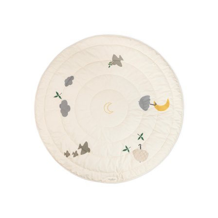 Round Baby Play Mat for Tummy Time with Cute, Delicate Embroidery