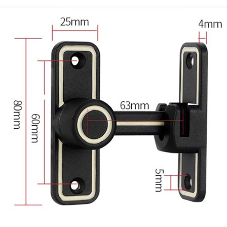 Skyvedørslåser for låve, 90 graders låser for låvedører, vippe