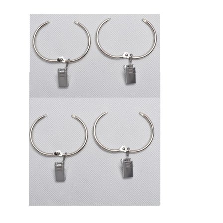 Gardinstenger, 4 stk. gardinstenger med klips, dekorativ meta