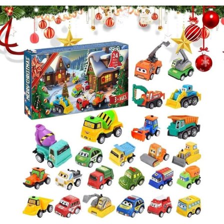 Adventskalender Biler 2025 – Julekalender med 24 Minibiler, Julegave til Barn