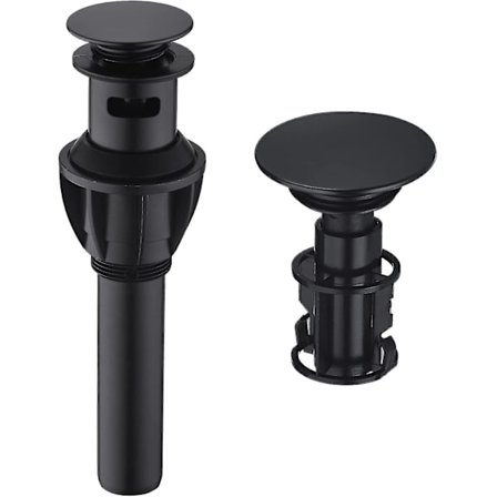 Kylpyhuoneen pesualtaan tulppa, ponnahdusmekanismilla varustettu kylpyhuoneen pesualtaan viemäri ylivuoto-ominaisuudella