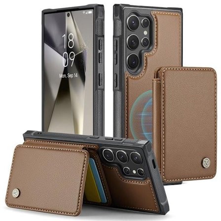 (För Samsung Galaxy S20 Plus) 2-i-1 magnetiskt plånboksfodral med RFID-blockering och dessupport