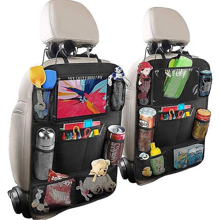 2-PACK Universell bilbaksäte mobil / surfplatta många hållare Svart