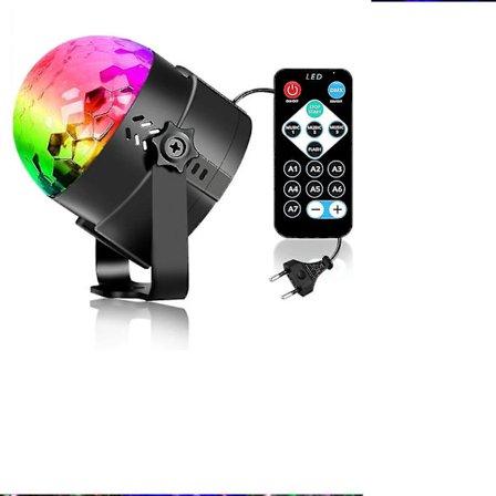 Discolys med stemmeaktivering og fjernkontroll