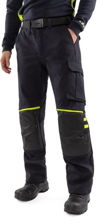 Arbetsbyxor Fristads Herr Flamestat stretchbyxa 2180 FSS, Mörk marinblå/Neongul Arbetskläder