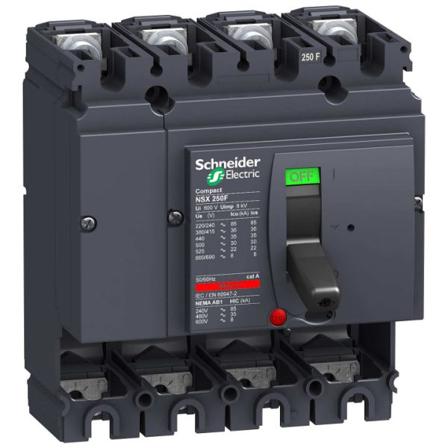Schneider Electric ComPact NSX250N Virtakatkaisin 4-napainen 250 A, 50 kA, Sähkön jakelu & virrantuotto