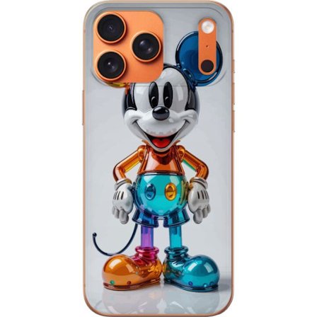 Yhteensopiva Puhelinkuori Apple iPhone 17 Pro Max Mickey tulevaisuudenmukainen värikäs hahmo kiiltävä lelu kromi neon Disney pop-taide moderni keräily