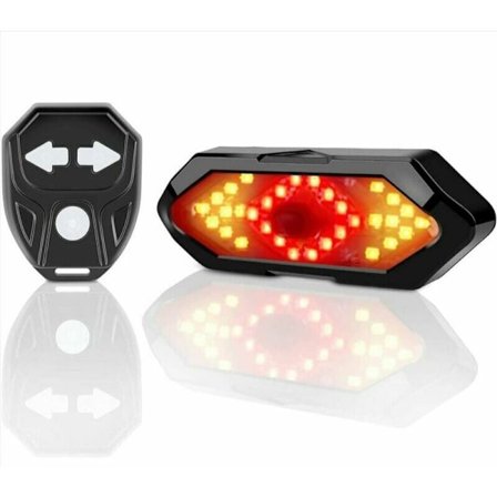 Trailerlygter og Reflekser, Cykel Blinklys og Baglygte, Trådløs Fjernbetjening, 5 Forskellige Lystilstande, Genopladelig