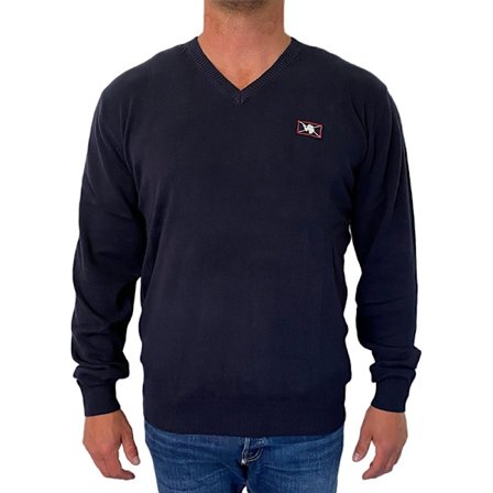 Sweatshirt Wilford Knit från Vinson Camp i Dark Sapphire