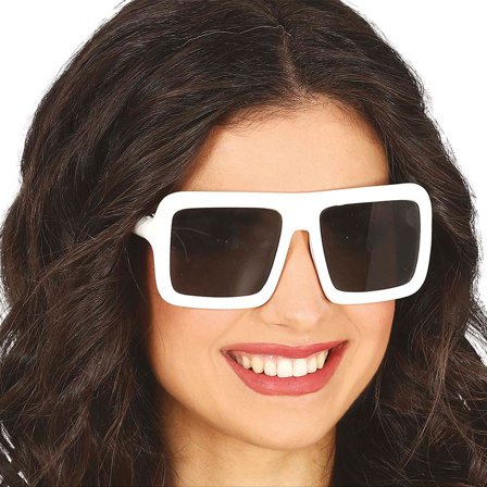 Rektangulære Briller Svart/Hvit