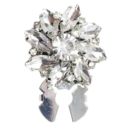 Knapovertræk til kvinder - Skinnende krystalbesatte manchetknapper, mode dekorationsclips til kjoler og bluser CF05