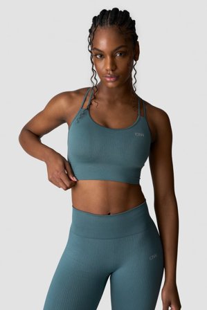 ICANIWILL - Ribbed Define Seamless Sports Bra Jungle Green - Urheiluliivit - Naiset - Treenivaatteet ICIW:ltä