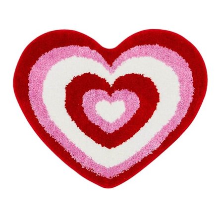 Alla hjärtans dag Badrumsmatta Halkfri Hjärtformad Badrumsmatta Mjuk Tvättbar Kärleksform Duschmatta (FMY)