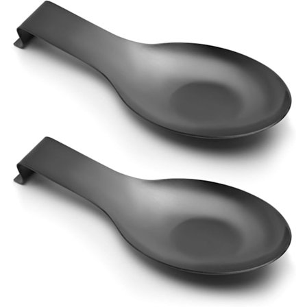 Sleivholder i rustfritt stål, svart, for kjøkkenbenk, matlagingsredskaper, sleivholder, 24,4 x 9,5 cm (2 stk)