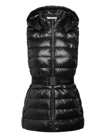 Belted Lightweight Puffer Vest Black Calvin Klein
