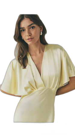 Gul balklänning satin