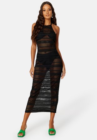 BUBBLEROOM Yareli open back dress Black Klær