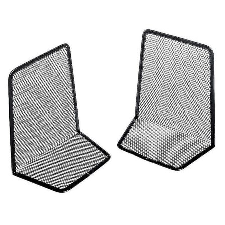 1 Par Metal Mesh Skrivebordsarrangør Desktop Kontor Hjem Bogstøtter Bog Holder Sort