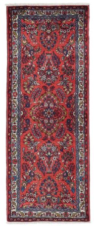 Hamadan Rug 78X202 Runner Dark Red/Black Wool, Persia