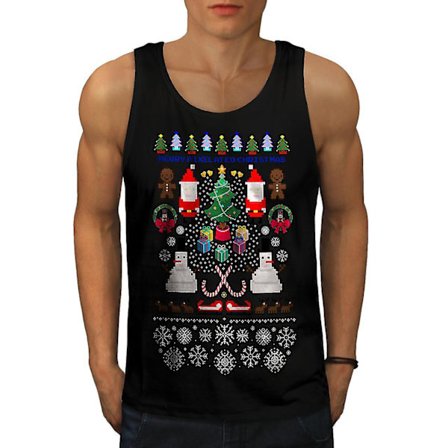 Santa Snowman Christmas Men Blacktank Top
