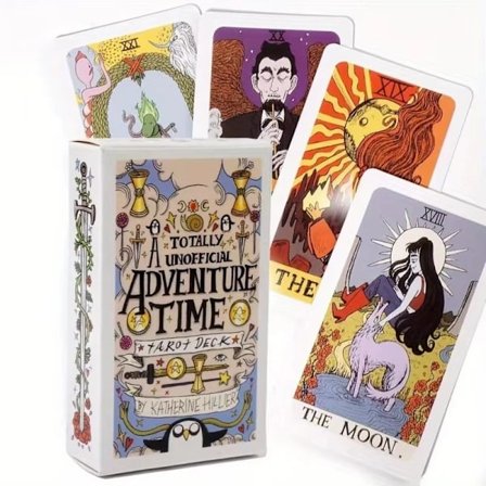 Adventure Time tarotkort sæt af Katherine Hillier, der fremhæver hver karakters unikke personlighedstræk og historie