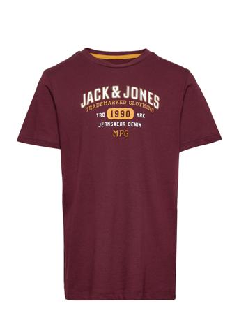 Jjstamp Tee Ss Crew Neck Jnr T-shirt Burgundy Jack & J S