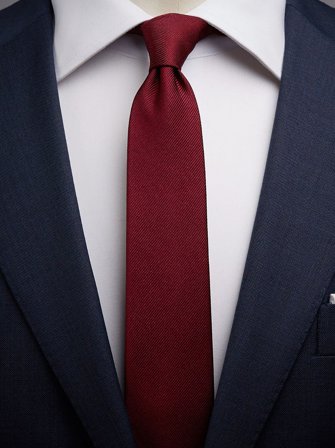 John Henric Men's Burgundy Tie Plain Size 6,5