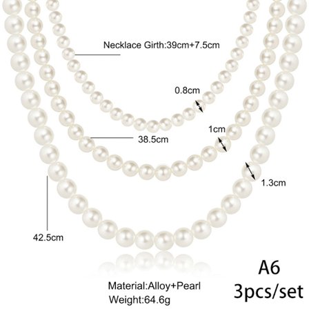 Vintage Imitation Pearl Choker Halsband Kedja Goth Krage För