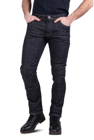 Jeansy Motocyklowe Course Burnout Slim Fit Wzmocnione Aramidem Czarny W38 x L36