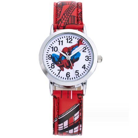 Barn Gutter Spiderman Kvarts Armbåndsur Rød red-max