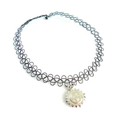 Tattoo Halsband med Silverpläterad Sol