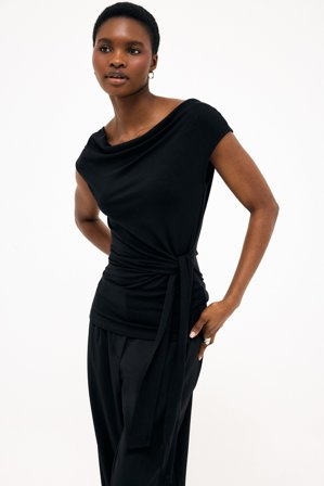 NA-KD Waist Knot Detail Top - Ærmeløse toppe - Sort - L