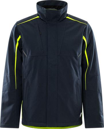 Arbetskläder Fristads Herr Softshell vinterjacka stretch 4931 GSW, Mörk marinblå/Neongul
