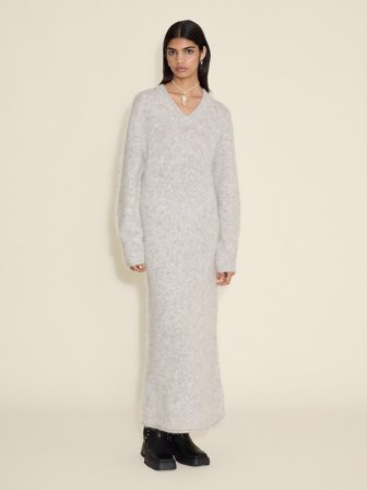 Holzweiler Tine Light Long Sleeve Dress - Light Grey - Women's - XS