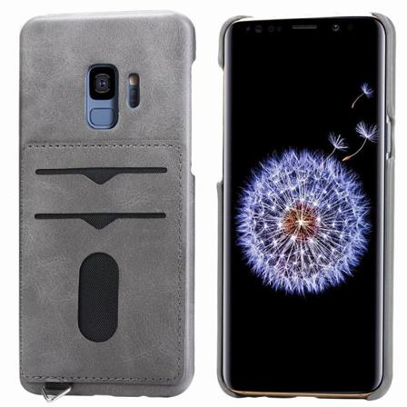 Vintage tyylikäs kansi korttitelineellä - Samsung Galaxy S9 Grå Grå