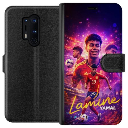 Yhteensopiva Lompakkokotelo OnePlus OnePlus 8 Pro Lamine Yamal jalkapallo juliste Espanjan maajoukkueen pelipaidassa dynaamisella liikkeellä, värikk