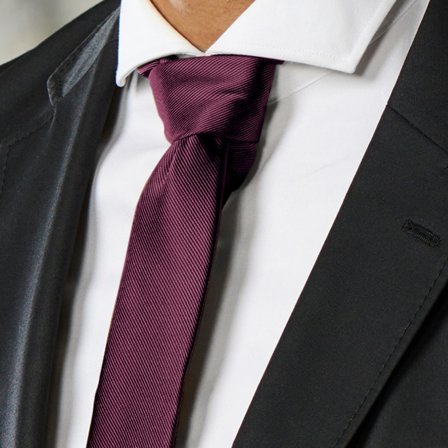 6 cm Karmosinrødt Slankt Grosgrain Slips for menn - Ensfargede slips