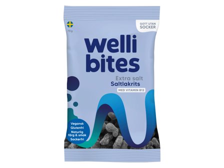 Wellibites Extra Salt Saltlakris, 70 g